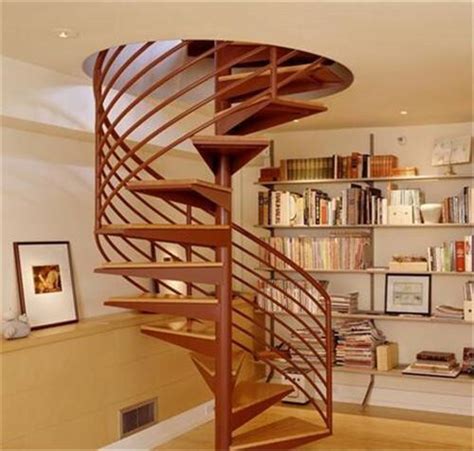 10款简单的旋转楼梯设计效果图-中国木业网