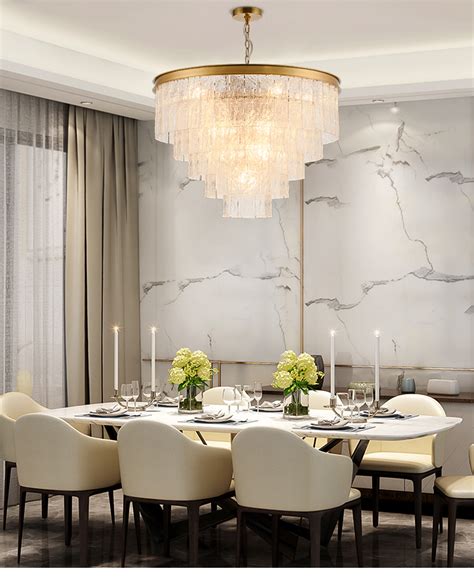 新款 美式轻奢大气客厅全铜吊灯现代简约餐厅卧室家用水晶灯具-美间设计