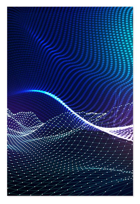 蓝炫酷科技数据光波网格图片模板-包图网