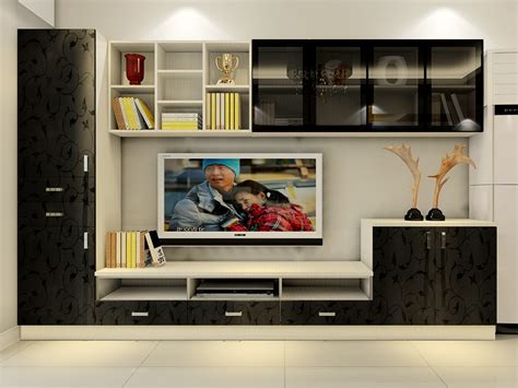 吸塑电视柜效果图,吸塑柜门,木工自己做的电视柜_大山谷图库