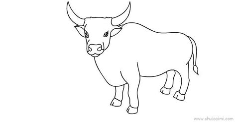 牛儿童画怎么画 牛简笔画顺序 - 水彩迷