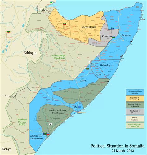 索马里政区图 - 索马里地图 - 地理教师网