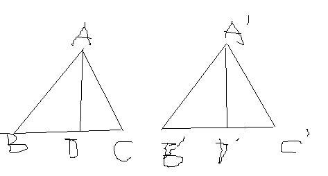 试说明锐角三角形中有两边和第三条边上的高对应相等的两个三角形相等