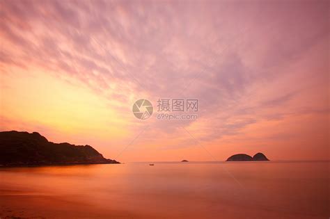 香港海岸的日落海浪天气天际阳光天堂蓝色橙子海洋魔法晴天高清图片下载-正版图片320690795-摄图网