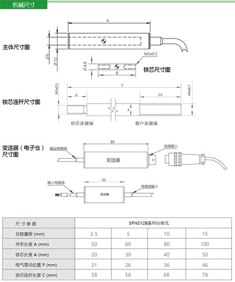 常规式LVDT位移传感器（量程0-15mm）型号：SPNS12B--深圳申思测控