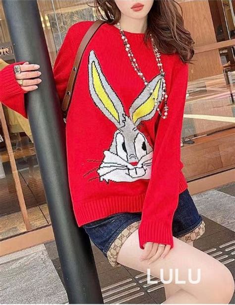 兔年春节正确版23早春新款长袖圆领红色纯羊毛彼得兔子针织衫毛衣-淘宝网