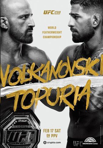 UFC 298: Volkanovski vs. Topuria | MMA Event | Tapology