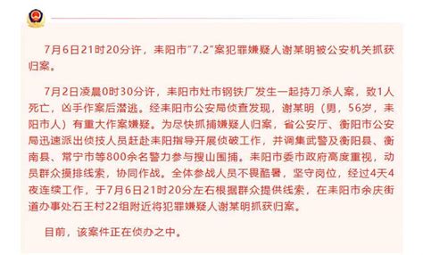 湖南耒阳“7.2”重大刑案嫌犯已被抓获，村民讲述抓捕细节-新闻频道-和讯网