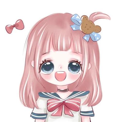 背带甜美女生q版头像