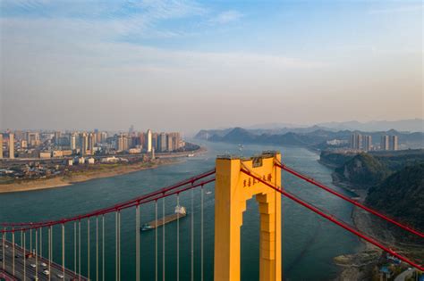 宜昌至喜长江大桥,路桥建筑,建筑摄影,摄影,汇图网www.huitu.com