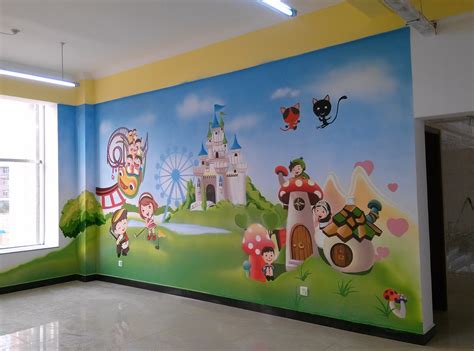 儿童墙绘幼儿园墙体彩绘欣赏世纪宝贝幼儿园手绘墙|插画|新锐潮流插画|弄彩堂 - 原创作品 - 站酷 (ZCOOL)