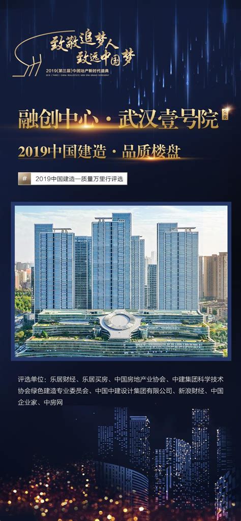 快讯：融创中心·武汉壹号院荣获“2019中国建造·品质楼盘”称号_手机新浪网