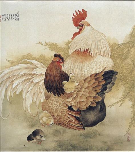 白鸡工笔国画图片免费下载_红动中国