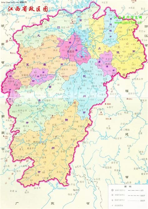 江西省各市划分高清素材 国家地理 地图 地理 江西 省份 免抠png 设计图片 免费下载