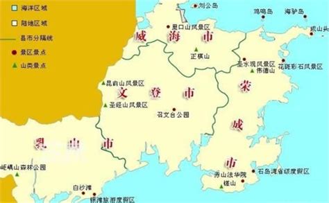 威海旅游地图,山东威海旅游,烟台威海蓬莱_大山谷图库