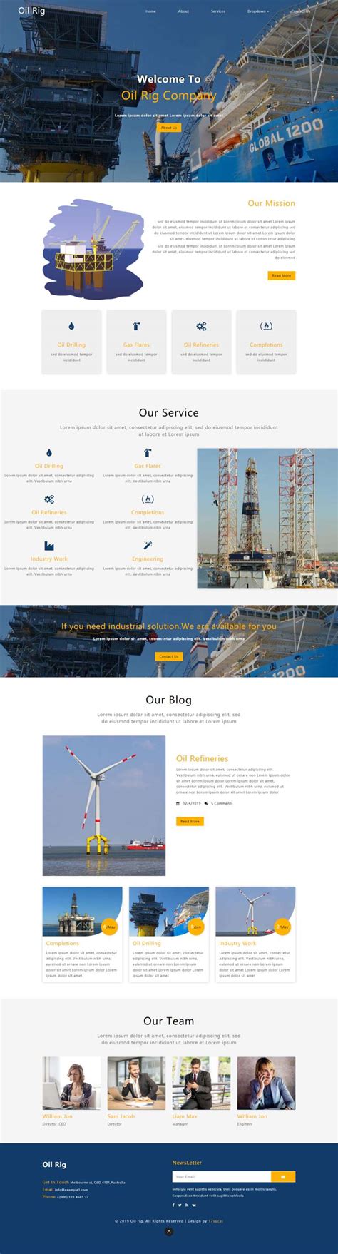 化工企业网站模板，高质量的石油公司网站模板-17素材网