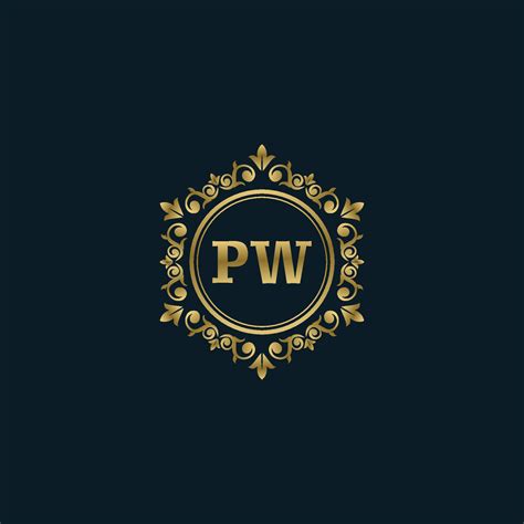 Letter PW logo with Luxury Gold template. Elegance logo vector template ...