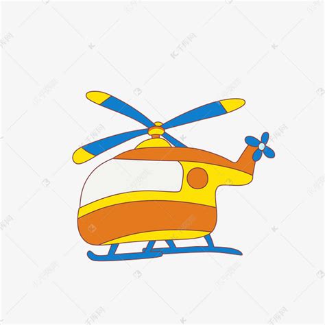 手绘卡通直升飞机插画素材图片免费下载-千库网