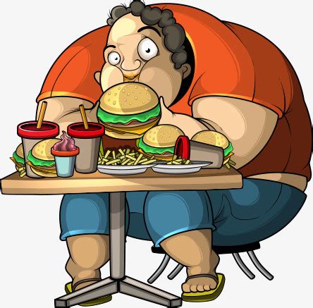 手绘肥胖人暴饮暴食卡通漫画元素素材下载-正版素材401435532-摄图网