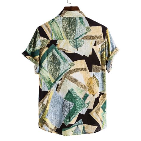 2021夏季新款外贸大码男式印花短袖衬衫休闲男装男士修身衬衣批发-阿里巴巴