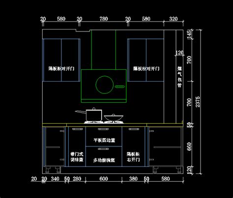 橱柜设计-53套立面图整体厨房设计CAD图纸—迅捷CAD图库