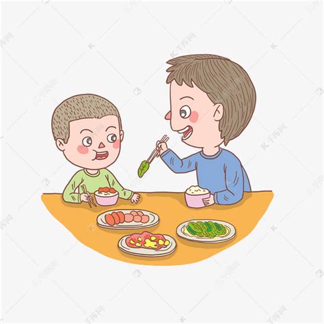 人物父亲和儿子吃饭素材图片免费下载-千库网