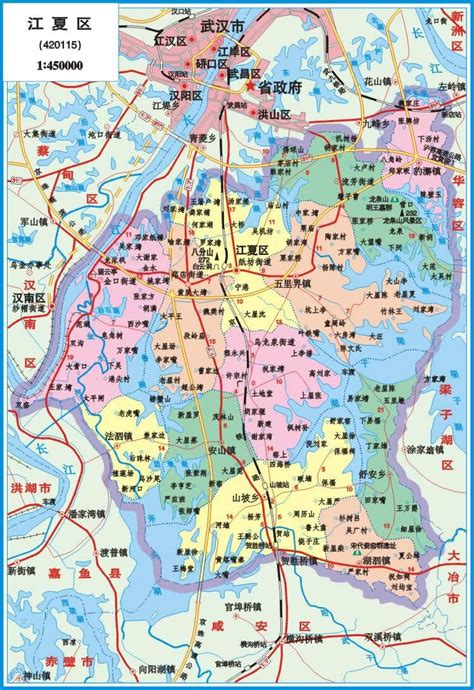 武汉市江夏区地图 - 中国旅游资讯网365135.COM