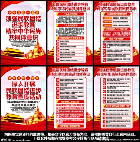 红色简约铸牢中华民族共同体意识海报设计图片下载_psd格式素材_熊猫办公