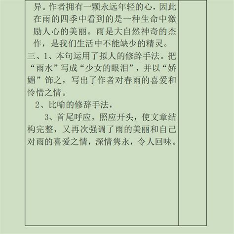 新闻-预习导学案 | 七年级上册：第一单元 3 雨的四季/刘湛秋