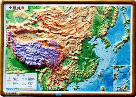 【精雕立体】2020新版中华人民共和国地图 竖版中国地形图3D凹凸立体地图三维挂图 约1.1*0.8米 地势地貌一目了然读 办公室家用 - E ...