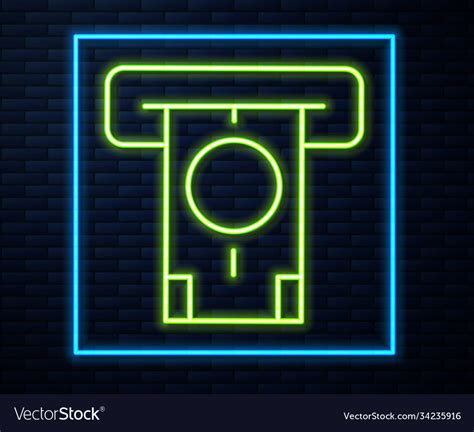Glowing neon line atm - automated teller machine Vector Image