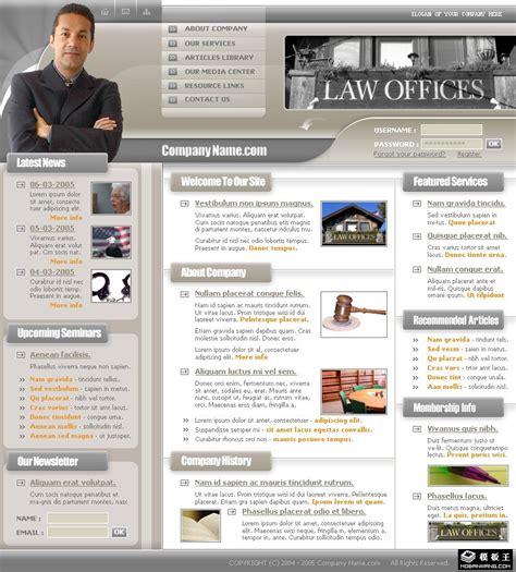 法律顾问处网页模板免费下载html│psd│flash - 模板王