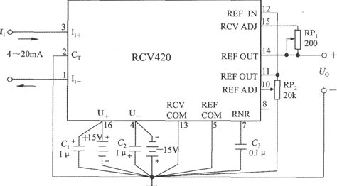 精密电流／电压转换器RCV420的典型应用电路_传感器电路图_新满多