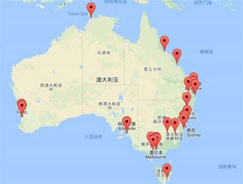 澳大利亚旅游地图中文版 - 澳大利亚地图 - 地理教师网