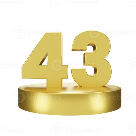 number 43 on the golden podium 22285828 PNG