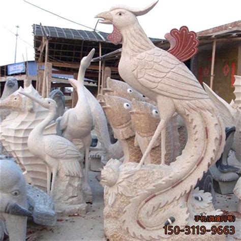 神兽凤凰动物石雕雕塑_厂家图片价格-玉海雕塑 凤凰,石雕,动物