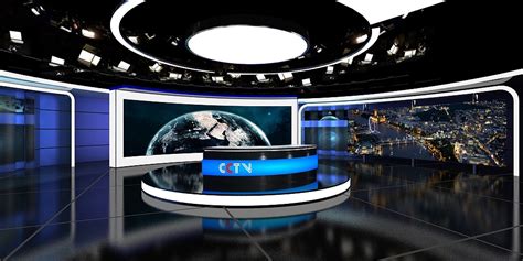 虚拟演播室（模仿CCTV）|三维|场景|SevenNicole - 原创作品 - 站酷 (ZCOOL)