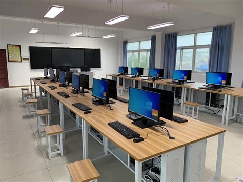 学校机房微机室电脑桌椅教室培训班考试桌单人双人钢木台式桌-阿里巴巴