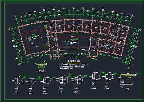 三层扇形砖混结构办公室施工图-砌体结构施工图-筑龙结构设计论坛