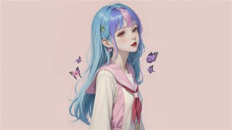 蝴蝶女生头像温柔