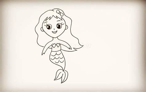 怎么画可爱的美人鱼，美人鱼公主简笔画可爱