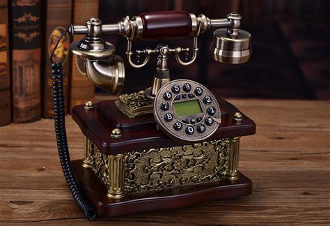 时尚创意欧式仿古电话机座机复古家用高档实木固话古典美式电话-阿里巴巴