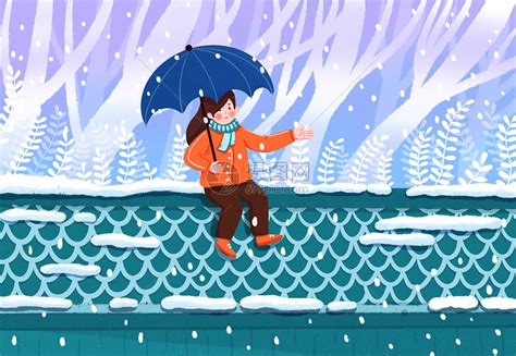 立冬飘雪的季节插画图片下载-正版图片401634849-摄图网