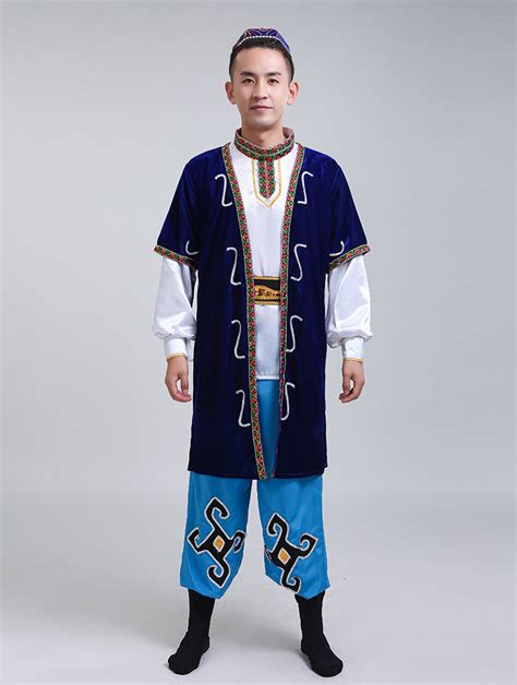 舞恒男款新疆舞蹈演出服装成人回族维吾尔族少数民族塔吉克族服饰-阿里巴巴
