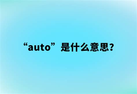 “auto”是什么意思？ | 布丁导航网
