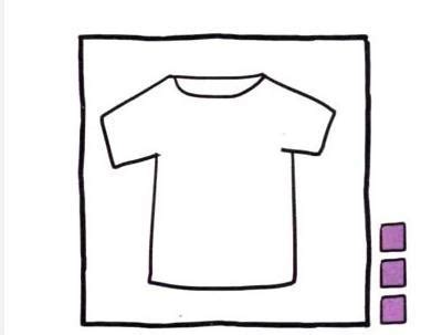 花哨的T恤怎么画_花哨的T恤上色简笔画步骤图