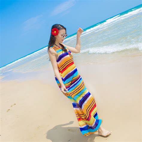 巴厘岛沙滩裙女夏海南三亚显瘦海边度假波西米亚长裙仙大码海滩裙 - 三坑日记