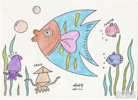 小鱼儿简笔画带颜色步骤画法 - 简笔画网