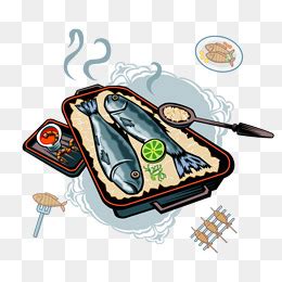 简笔画烤鱼图片