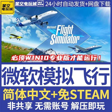 微软模拟飞行2020 免steam终极版20架飞机电脑单机游戏飞行模拟器-淘宝网